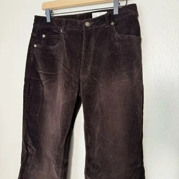 Vintage Y2K Live a Little Womens Brown Corduroy Pants High-Waist Retro Size 10 - Picture 2 of 10